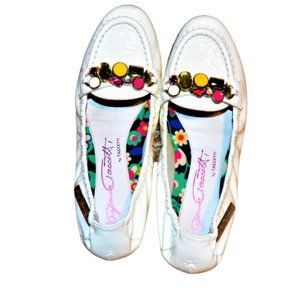 STEFANO TACCETTI White Patent Handmade Italy Flats